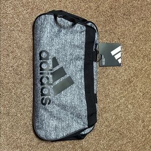 adidas Heather Grey Toiletry Bag with Black Logo